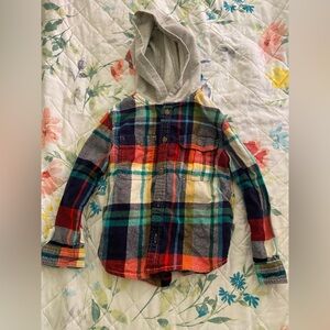 Gymboree Colorful Plaid Hooded Shirt